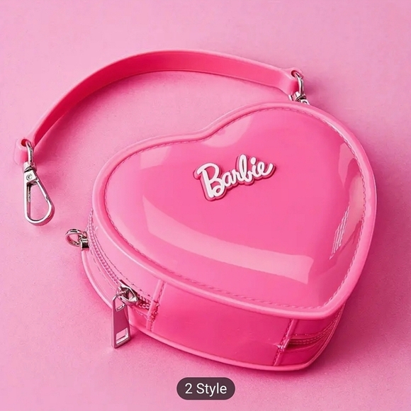 Barbie Handbags - NWT, Barbie, Pink, "Heart" Jelly Purse w/ Attachable Chain Strap, Jelly Handle